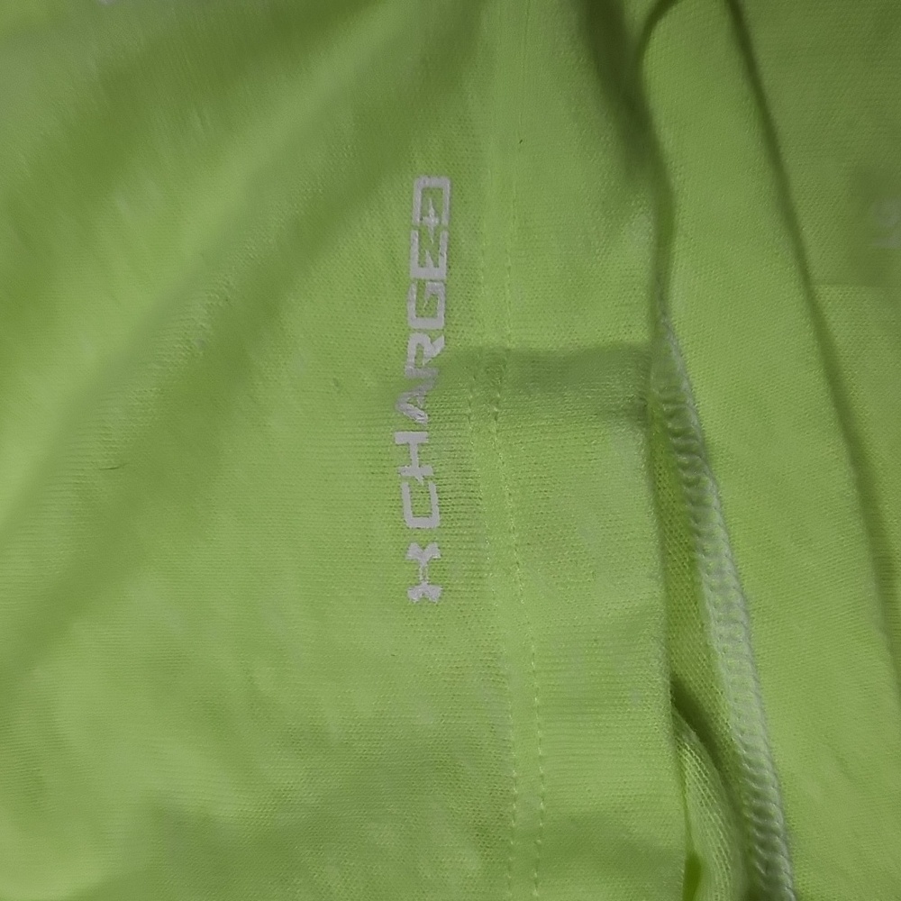 Womens Under Armour Neon Yellow Semi Fitted T-Shirt Size Large - Picture 4 of 5